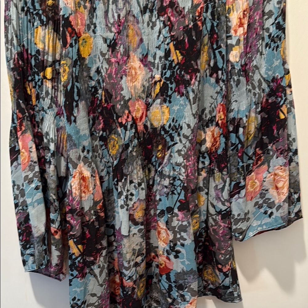 Spense Blue and Orange Graphic Blouse Relaxed Fit - Picture 6 of 6